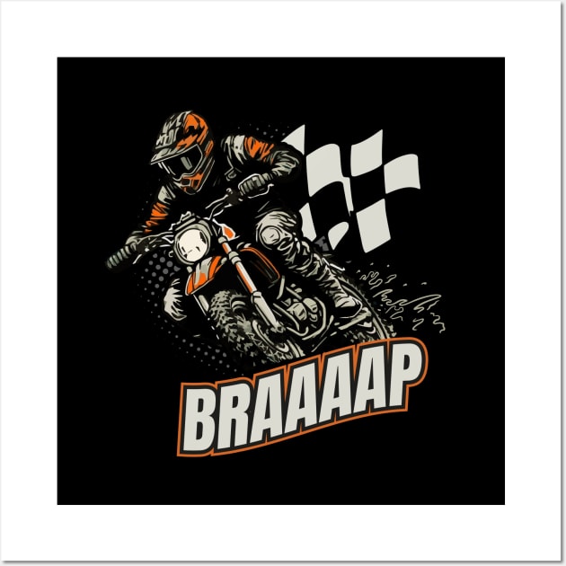 Dirt Bike Race Motorsport Motorbike Wall Art by Foxxy Merch